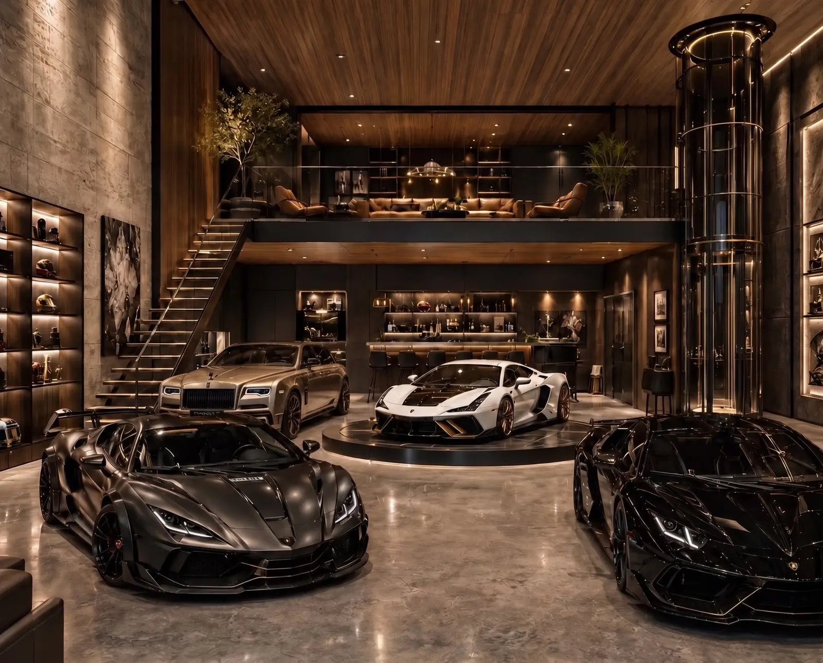 A collection floor inside a private automotive suite